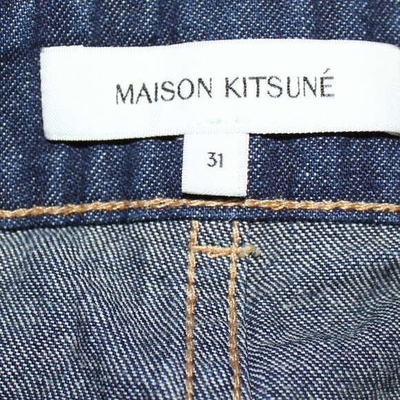 MAISON KITSUNÉ Indigo Denim Tapered Designer's Jeans Men's size 31 - Picture 6 of 9